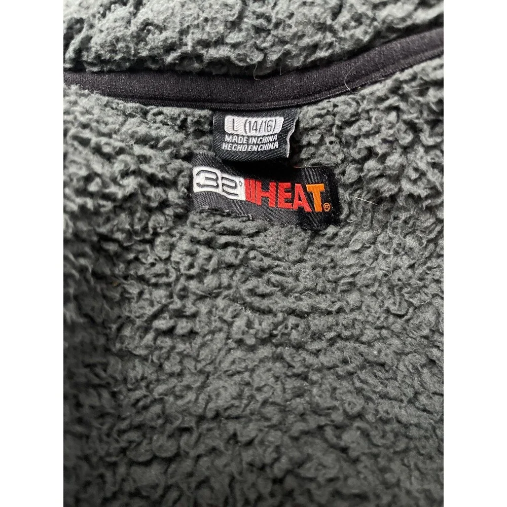 32 Degrees Heat Sherpa Jacket Size L (14-16) Dark Gray